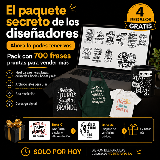 PACK PREMIUM PARA DISEÑADORES  FRASES + BONUS GRATIS